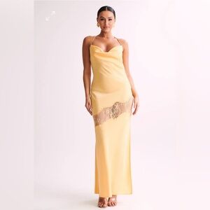 Meshki Chandra Lace Detail Satin Maxi Dress